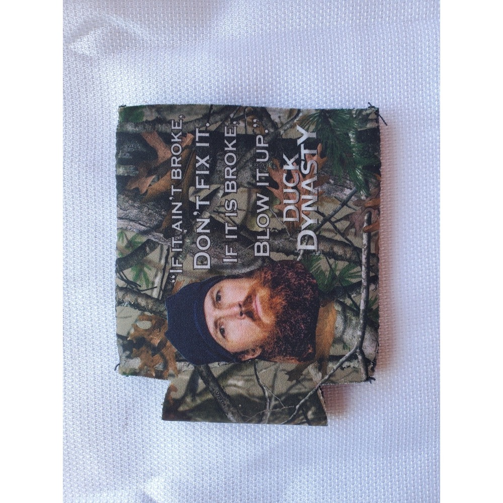 Duck Dynasty Gift Koozie Can A&E Brand Camo Blow it Up Quote Funny Gift